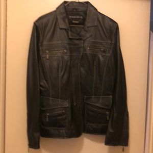 Black leather blazer